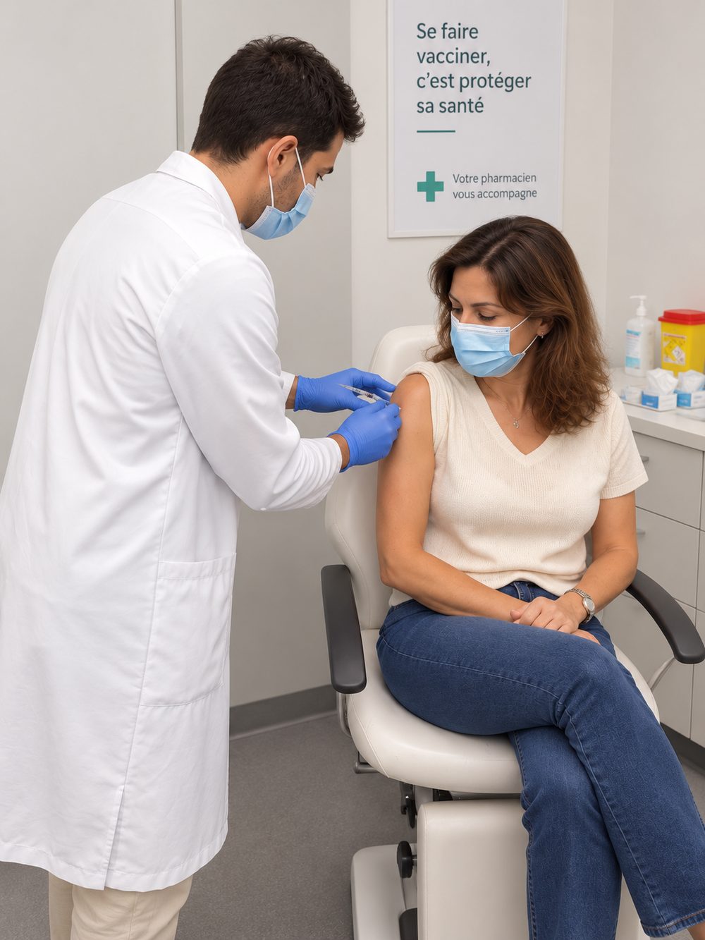 Vaccination réalisée par un pharmacien à la Pharmacie Issy Epinettes